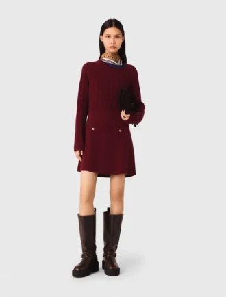 2-in-1-Strick-Minikleid
