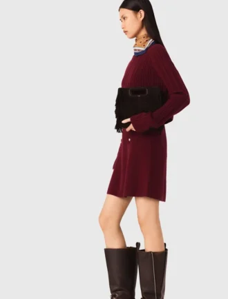 2-in-1-Strick-Minikleid
