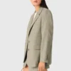 Anzugjacke aus Leinenmischung