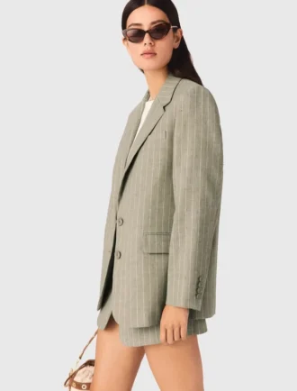 Anzugjacke aus Leinenmischung