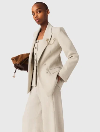 Anzugjacke mit Brosche