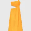 Asymmetrisches Kleid aus Leinenmischung Asymmetrisches Kleid aus Leinenmischung
