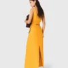 Asymmetrisches Kleid aus Leinenmischung Asymmetrisches Kleid aus Leinenmischung