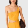 Asymmetrisches Kleid aus Leinenmischung Asymmetrisches Kleid aus Leinenmischung