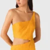 Asymmetrisches Kleid aus Leinenmischung Asymmetrisches Kleid aus Leinenmischung