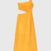 Asymmetrisches Kleid aus Leinenmischung Asymmetrisches Kleid aus Leinenmischung