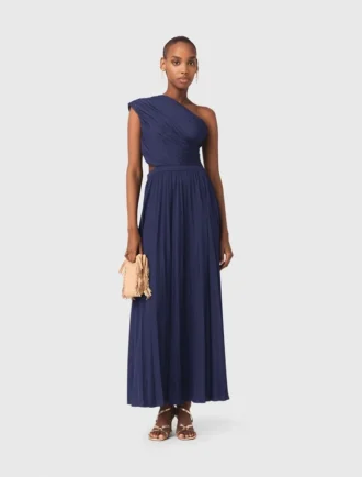Asymmetrisches Maxikleid mit Falten