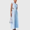 Asymmetrisches Maxikleid mit Falten