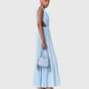 Asymmetrisches Maxikleid mit Falten