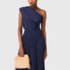 Asymmetrisches Maxikleid mit Falten