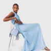 Asymmetrisches Maxikleid mit Falten