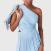 Asymmetrisches Maxikleid mit Falten