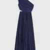 Asymmetrisches Maxikleid mit Falten