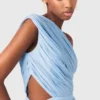 Asymmetrisches Maxikleid mit Falten