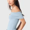Bardot-Top aus Rippstrick
