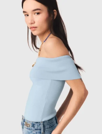 Bardot-Top aus Rippstrick