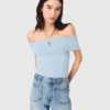Bardot-Top aus Rippstrick