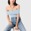 Bardot-Top aus Rippstrick