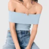 Bardot-Top aus Rippstrick