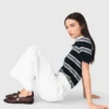 Baumwollhose mit weitem Bein Baumwollhose mit weitem Bein