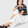 Baumwollhose mit weitem Bein Baumwollhose mit weitem Bein