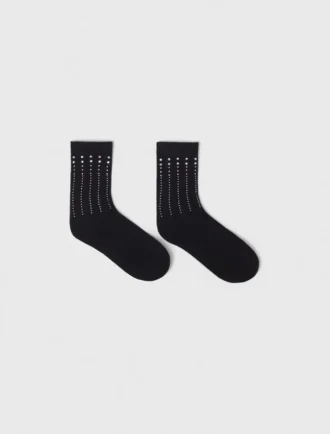 Baumwollsocken mit Strasssteinen
