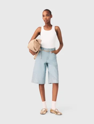 Bermudashorts mit Strasssteinen
