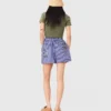 Bestickte gestreifte Baumwollshorts Bestickte gestreifte Baumwollshorts
