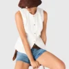 Bestickte Jacke aus Leinenmischung Bestickte Jacke aus Leinenmischung