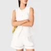 Bestickte Shorts aus Leinenmischung Bestickte Shorts aus Leinenmischung