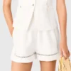 Bestickte Shorts aus Leinenmischung Bestickte Shorts aus Leinenmischung