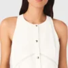 Besticktes Kleid aus Leinenmischung