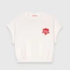 Besticktes, kurzes Sweatshirt aus Fleece