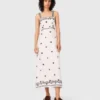 Besticktes Maxikleid mit Cut-outs
