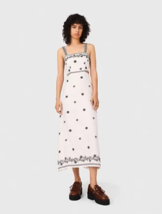 Besticktes Maxikleid mit Cut-outs