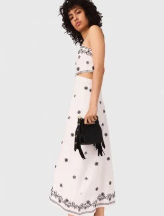 Besticktes Maxikleid mit Cut-outs