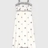 Besticktes Maxikleid mit Cut-outs