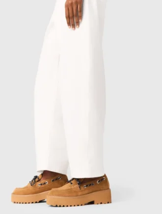Boat-Schuhe mit Plateau aus Wildleder