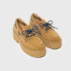 Boat-Schuhe mit Plateau aus Wildleder Boat-Schuhe mit Plateau aus Wildleder