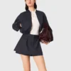 Bomberjacke aus Wollmischung mit Reißverschluss Bomberjacke aus Wollmischung mit Reißverschluss