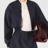 Bomberjacke aus Wollmischung mit Reißverschluss Bomberjacke aus Wollmischung mit Reißverschluss