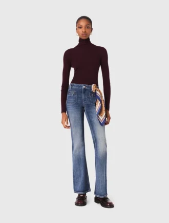 Bootcut-Jeans mit Reißverschlusstaschen