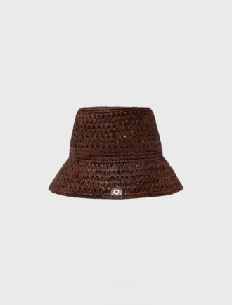 Bunter Bucket-Hut aus natürlicher Raffia Bunter Bucket-Hut aus natürlicher Raffia