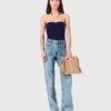 Bustier-Top mit Kontraststrick