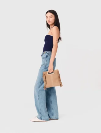 Bustier-Top mit Kontraststrick