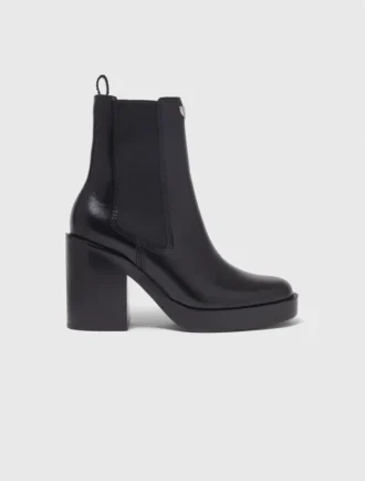 Chelsea-Stiefel aus Leder mit Absatz
