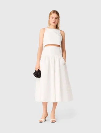 Crop-Top aus Taft mit verziertem Kragen Crop-Top aus Taft mit verziertem Kragen