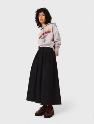 Cropped-Sweatshirt mit gesticktem Logo