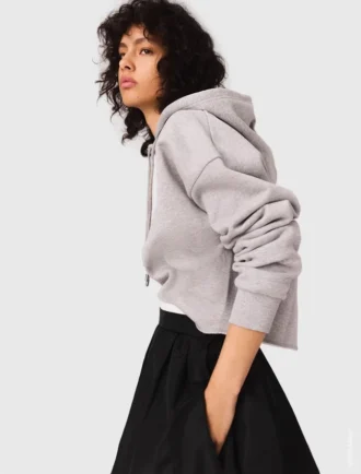 Cropped-Sweatshirt mit gesticktem Logo