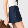 Denim-Skort mit Stickerei und Lagen-Effekt Denim-Skort mit Stickerei und Lagen-Effekt
